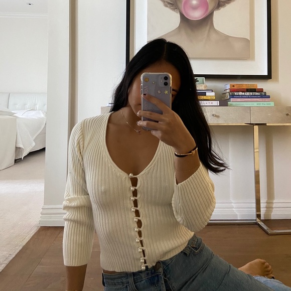 Muster Carlotta Cardigan in Ivory - Picture 2 of 4